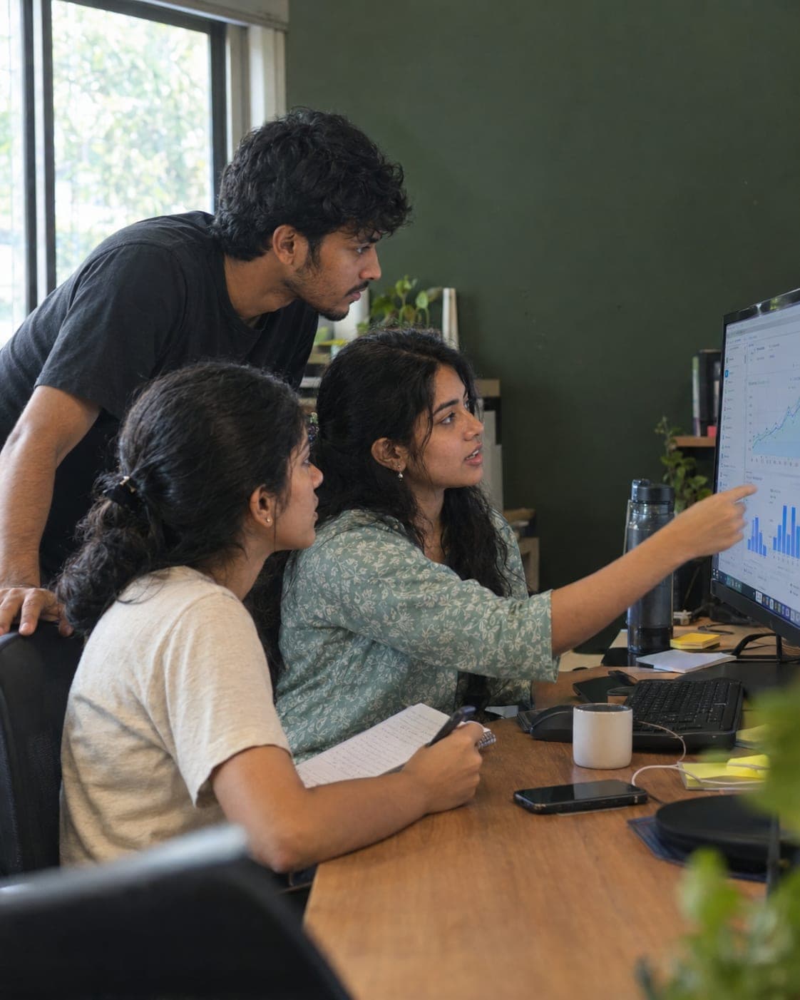 Students working on a digital marketing project